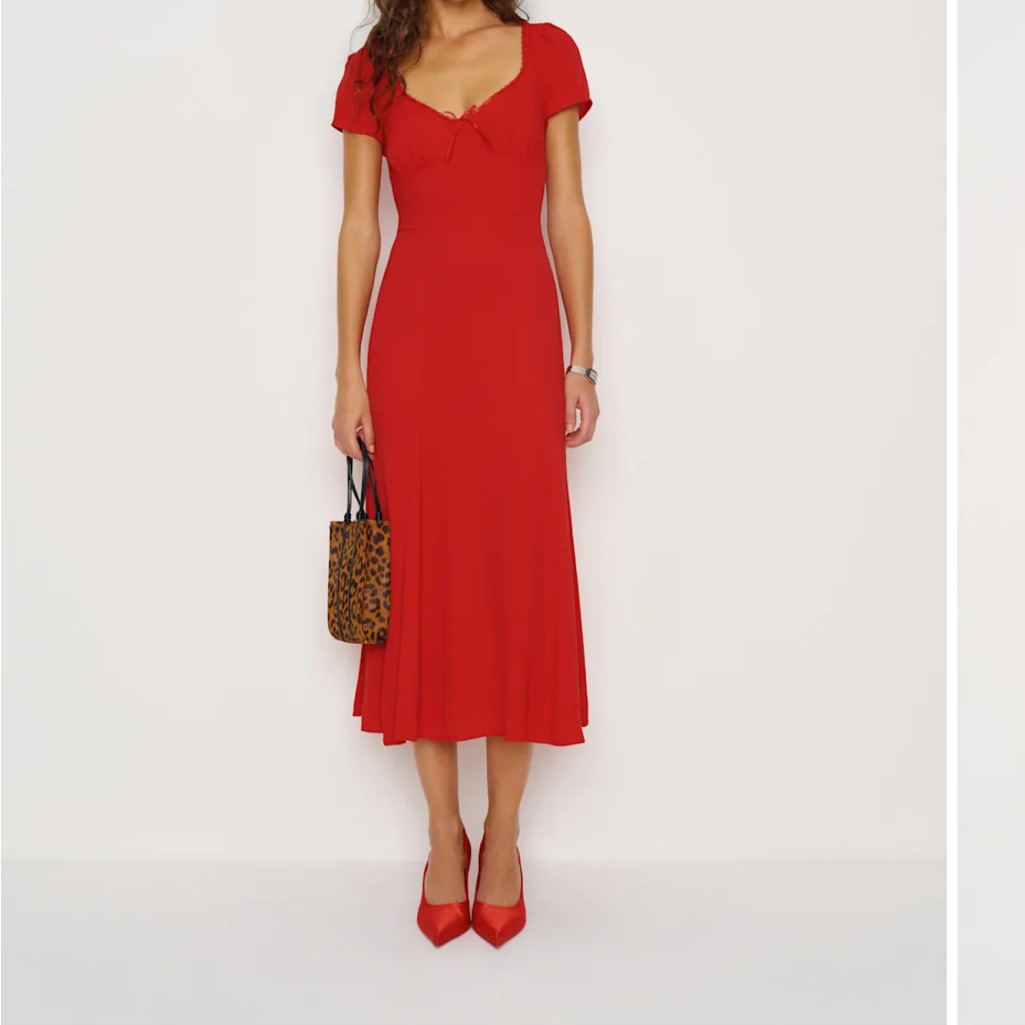 Reformation Red Midi Dress